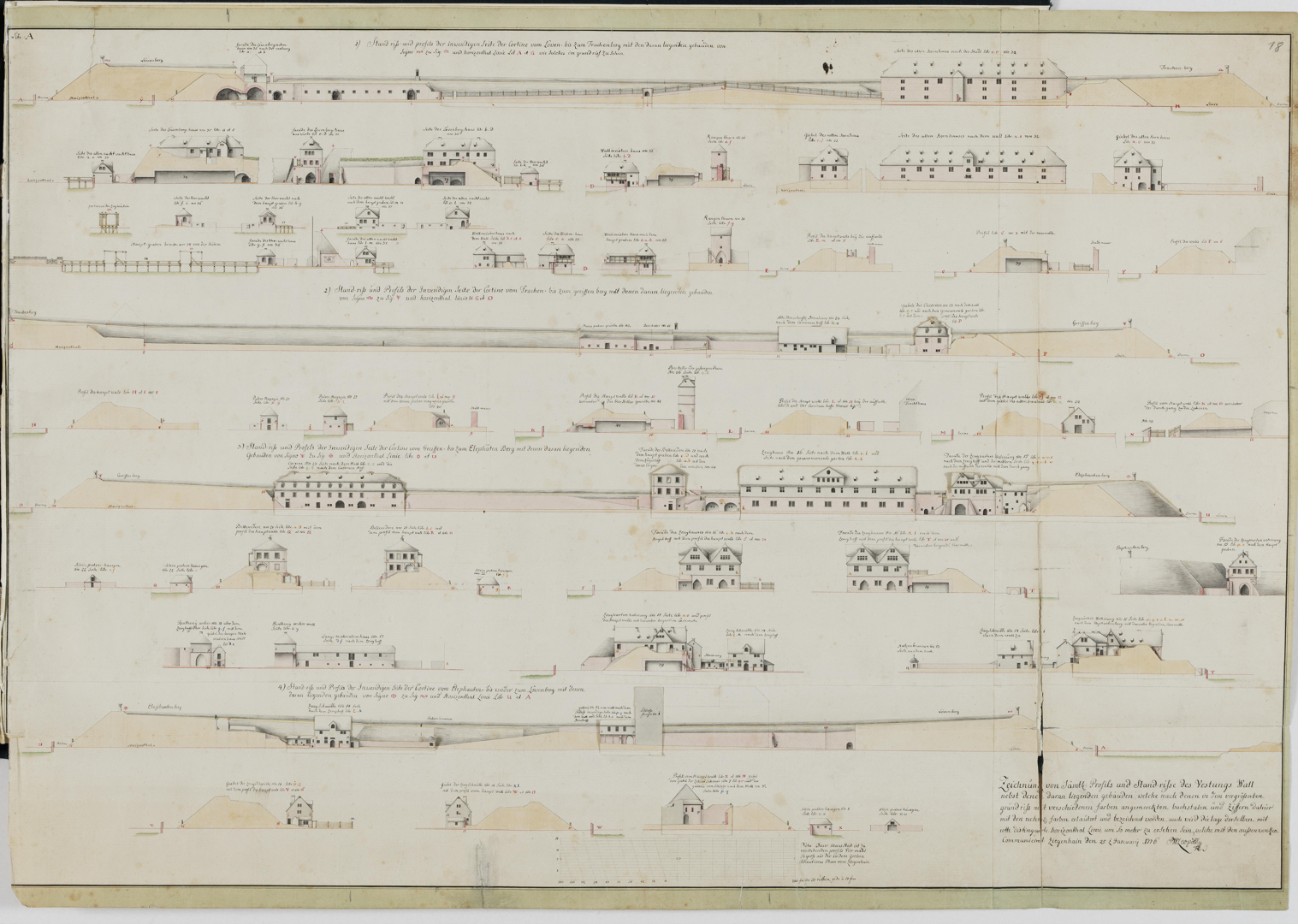 Zeichnung einer Häuserreihe in Weichaus